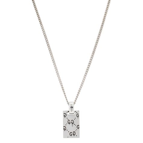 gucci mens pendant necklace|guccighost pendant necklace in silver.